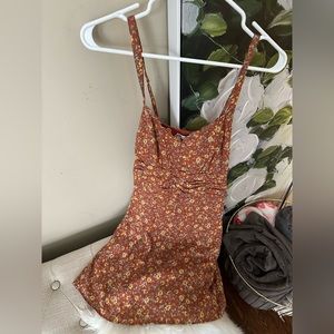 Abercrombie Slip Dress, Sz M, brown floral